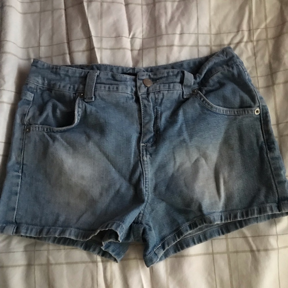 Blue denim shorts